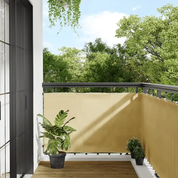 Gossi paravan de balcon, nisipiu, 90x400 cm, 100% poliester oxford