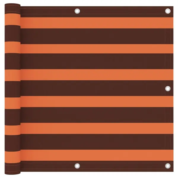 Gossi paravan de balcon portocaliu si maro 90x500 cm tesatura oxford