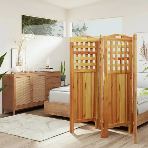 Gossi paravan de camera 4 panouri 162x2x115 cm lemn masiv de acacia