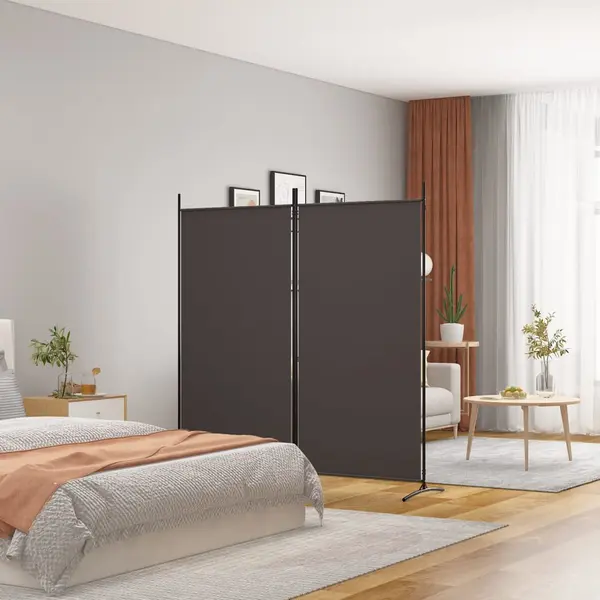 Gossi paravan de camera cu 2 panouri, maro, 175x180 cm, textil
