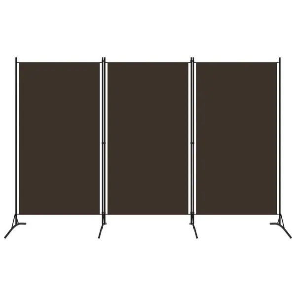 Gossi paravan de camera cu 3 panouri, maro, 260 x 180 cm, textil