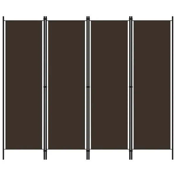 Gossi paravan de camera cu 4 panouri, maro, 200 x 180 cm