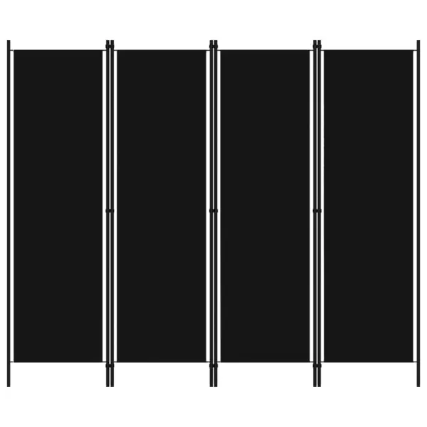 Gossi paravan de camera cu 4 panouri, negru, 200 x 180 cm