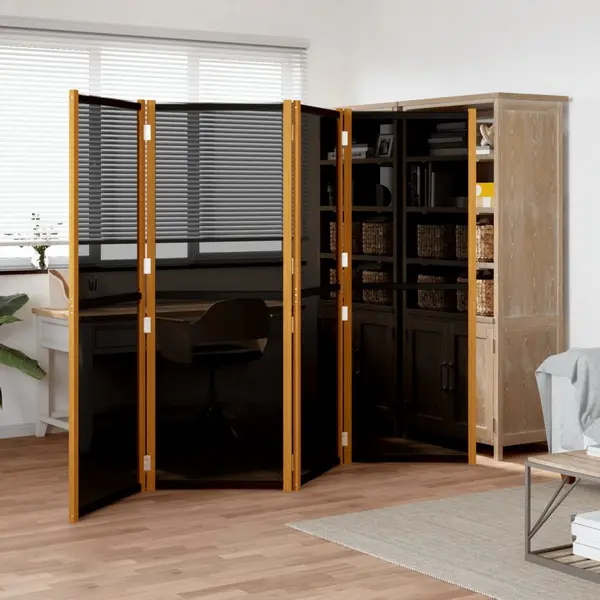 Gossi paravan de camera cu 4 panouri, negru, 280x180 cm