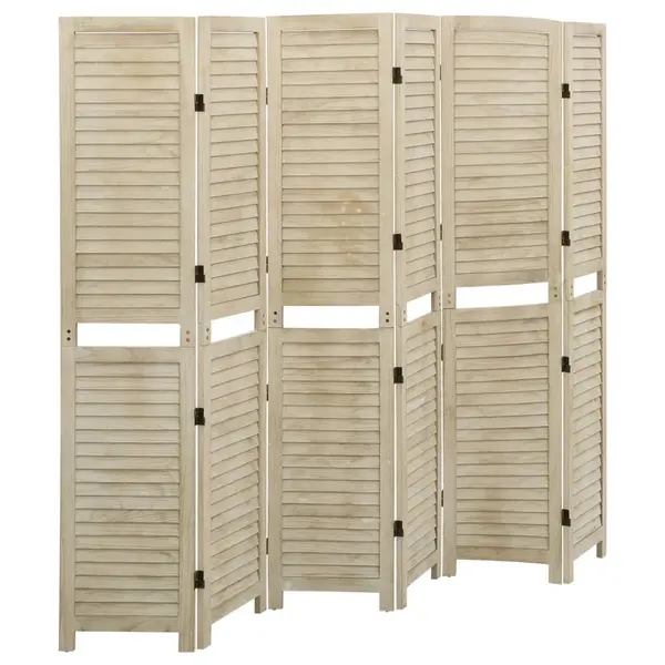 Gossi paravan de camera cu 6 panouri, 210x165 cm,lemn masiv paulownia