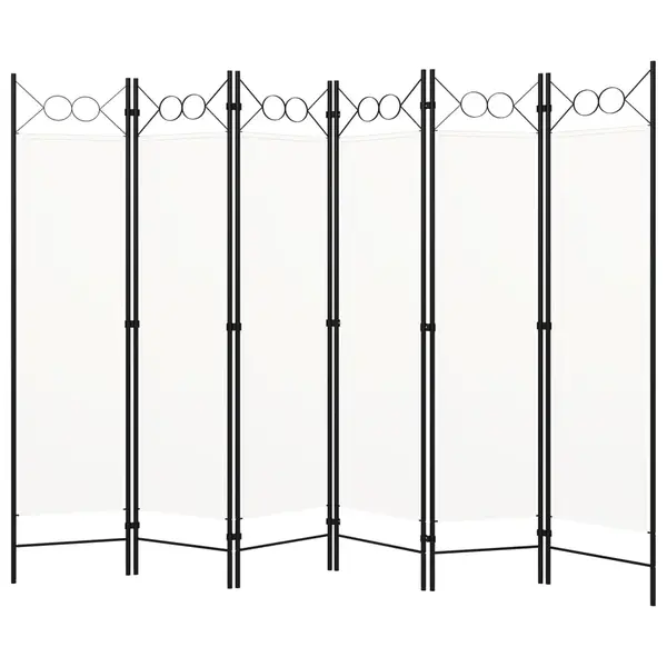 Gossi paravan de camera cu 6 panouri, alb, 240 x 180 cm