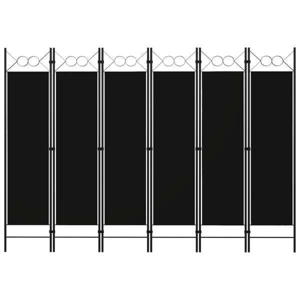 Gossi paravan de camera cu 6 panouri, negru, 240 x 180 cm