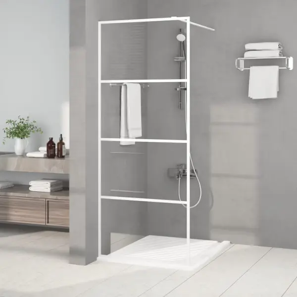 Gossi paravan de dus walk-in, alb, 80x195 cm, sticla esg transparenta
