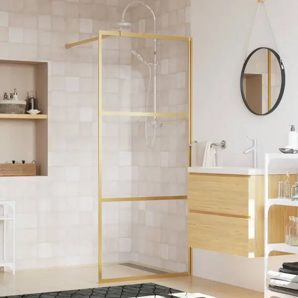 Gossi paravan de dus walk-in auriu, 90x195 cm sticla esg transparenta