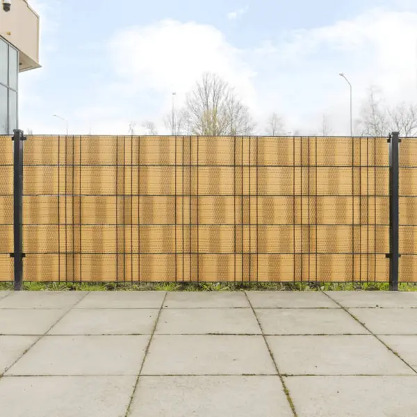 Gossi paravan pentru balcon 10 buc. maro deschis 255x19 cm poliratan