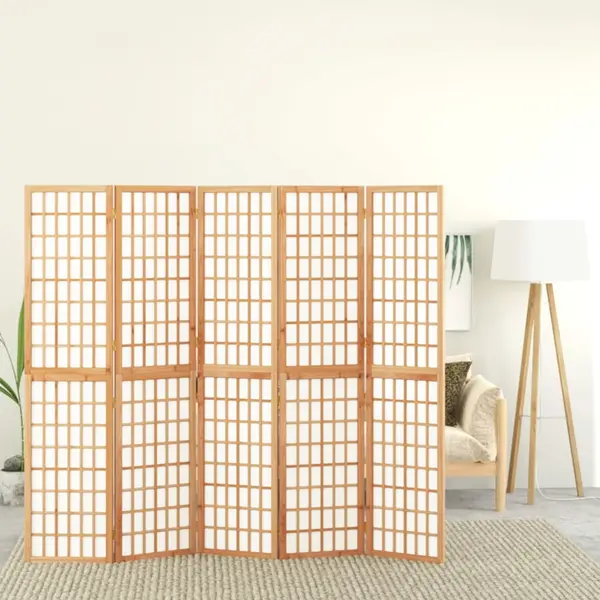 Gossi paravan pliabil de camera, 5 panouri, 200x170 cm, stil japonez