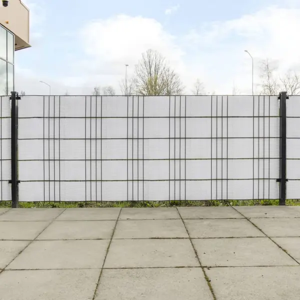 Gossi paravane pentru balcon, 10 buc., alb, 255x19 cm, poliratan