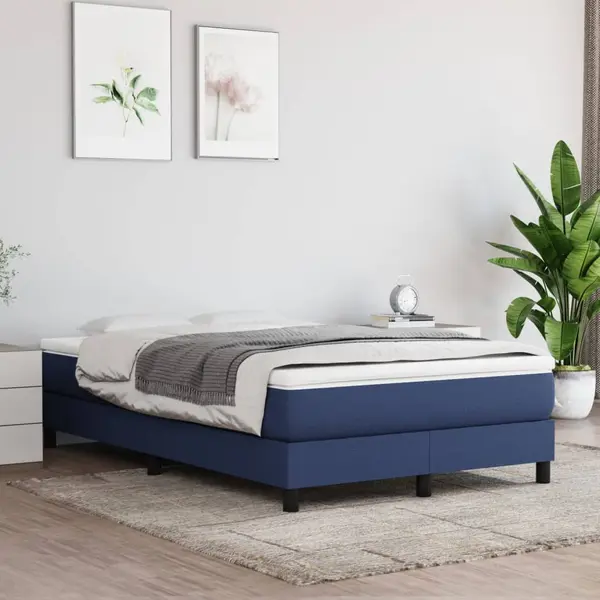 Gossi pat box spring cu saltea, albastru, 120x200 cm, textil
