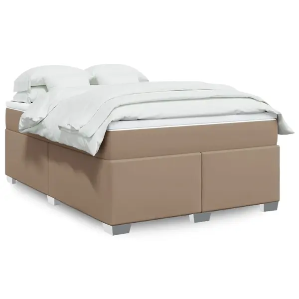 Gossi pat box spring cu saltea, cappuccino, 140x200cm piele ecologica
