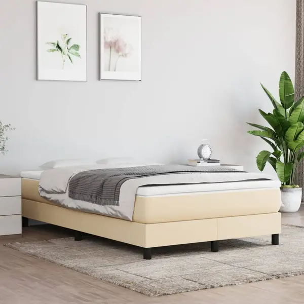 Gossi pat box spring cu saltea, crem, 120x200 cm, textil