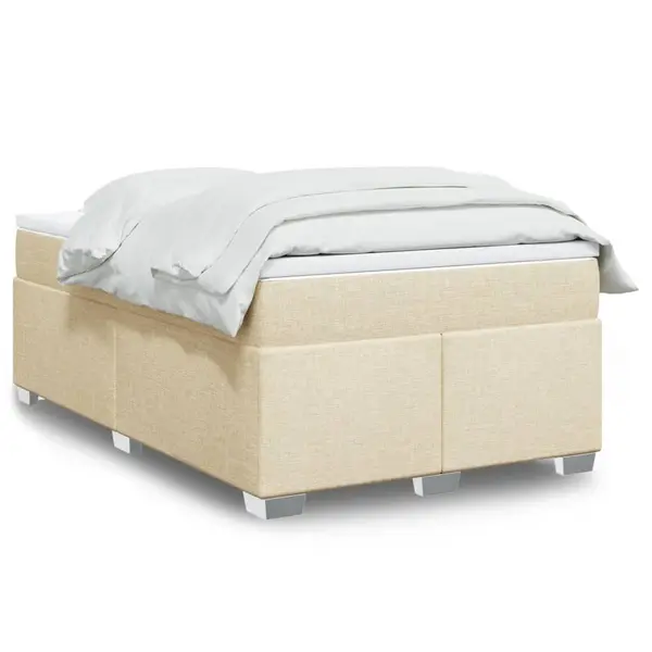 Gossi pat box spring cu saltea, crem, 120x200 cm, textil