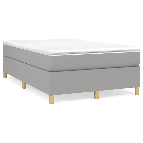 Gossi pat box spring cu saltea, gri deschis, 120x190 cm, textil