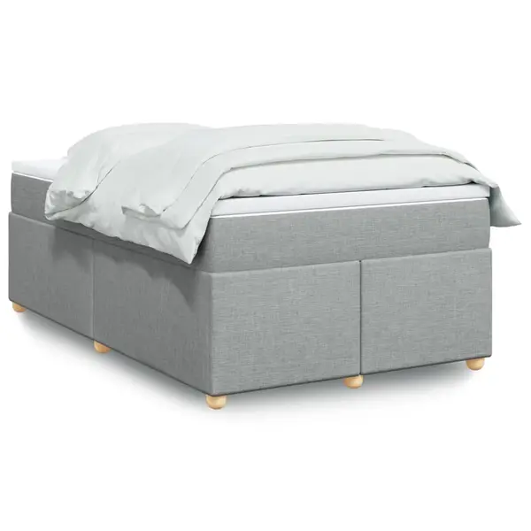 Gossi pat box spring cu saltea, gri deschis, 120x190 cm, textil