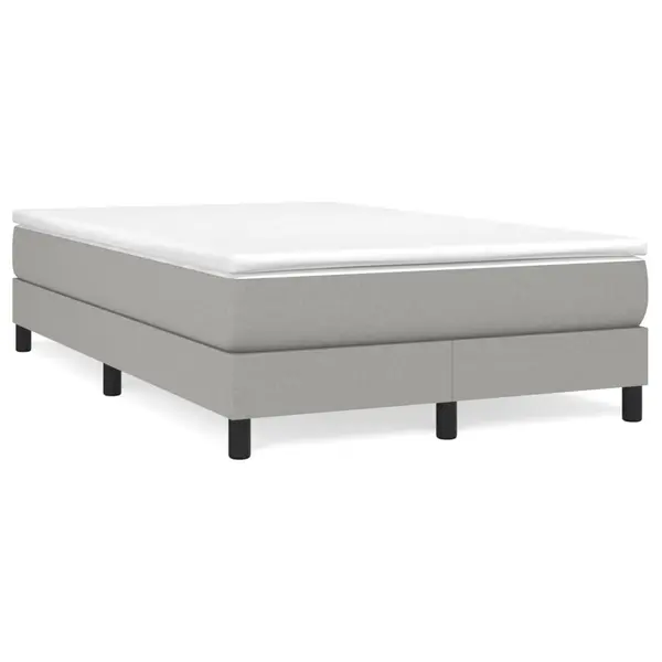 Gossi pat box spring cu saltea, gri deschis, 120x190 cm, textil