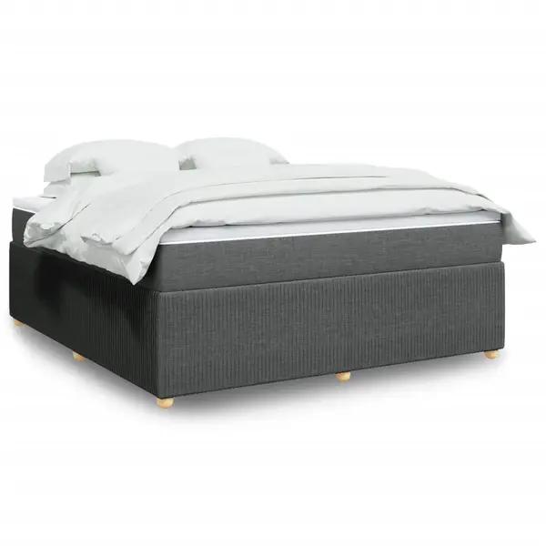 Gossi pat box spring cu saltea, gri inchis, 180x200 cm, textil