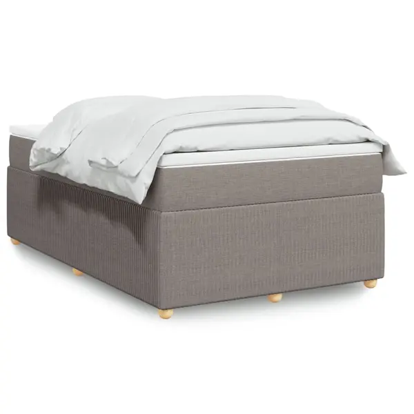 Gossi pat box spring cu saltea, gri taupe, 120x200 cm, textil