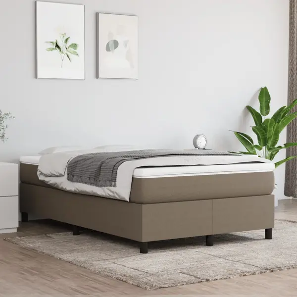 Gossi pat box spring cu saltea, gri taupe, 120x200 cm, textil