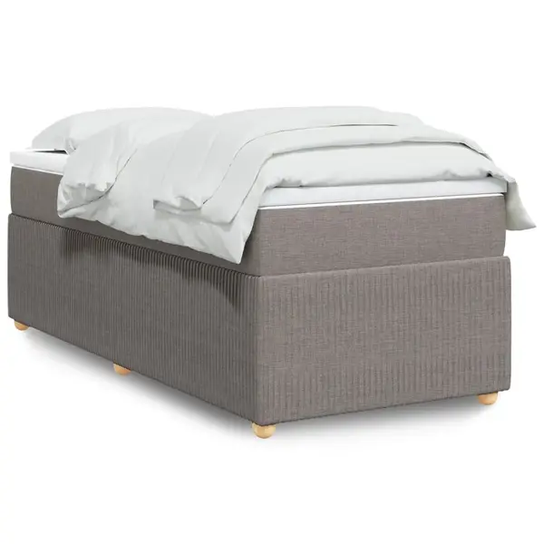 Gossi pat box spring cu saltea, gri taupe, 80x200 cm, textil