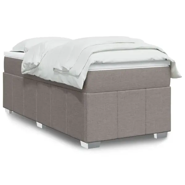 Gossi pat box spring cu saltea, gri taupe, 80x200 cm, textil