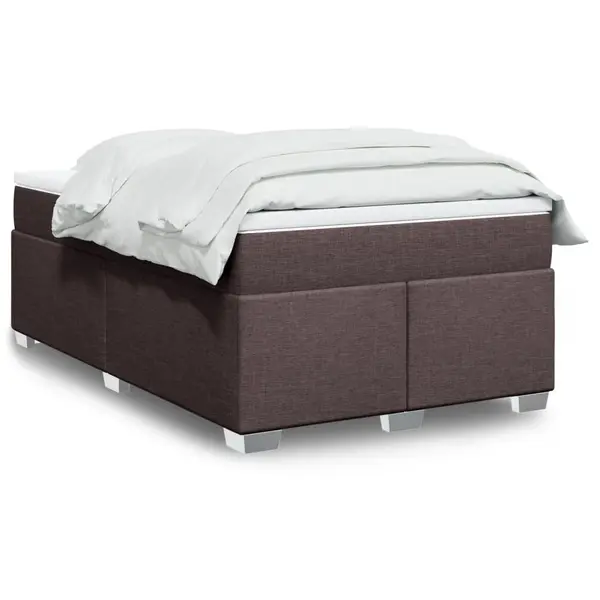 Gossi pat box spring cu saltea, maro inchis, 120x190 cm, textil