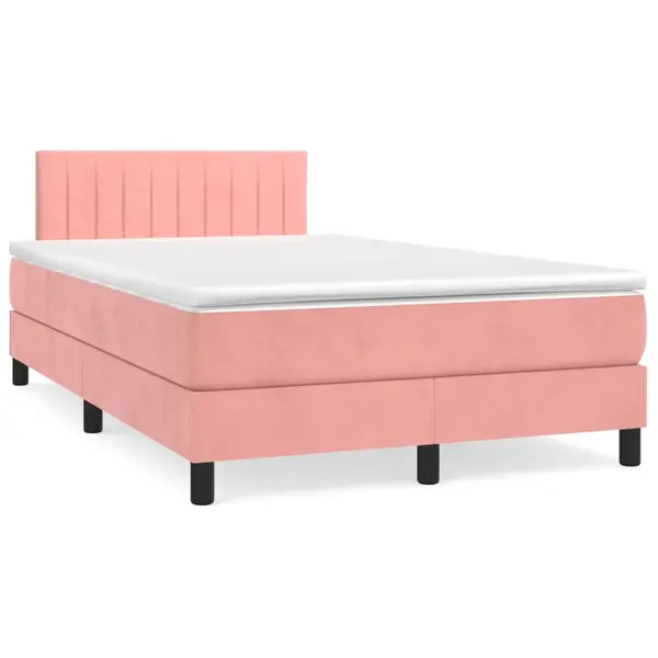 Gossi pat box spring cu saltea, negru, 120x190 cm, catifea