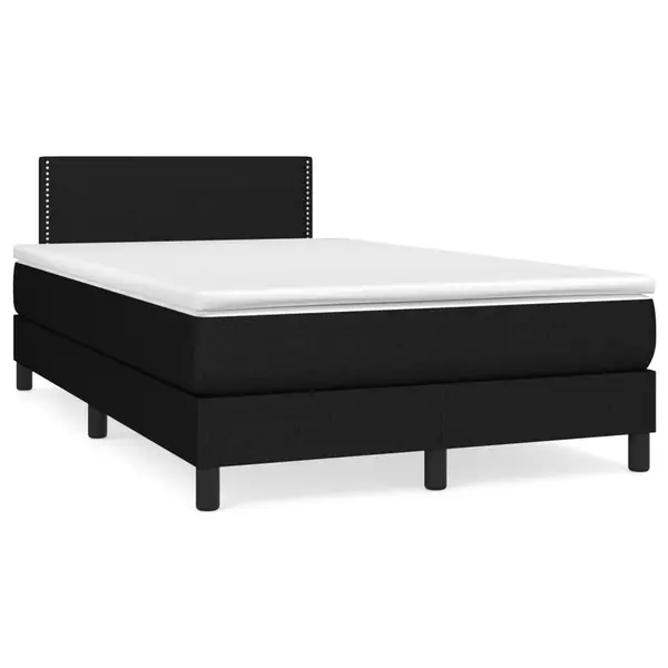 Gossi pat box spring cu saltea, negru, 120x190 cm, catifea