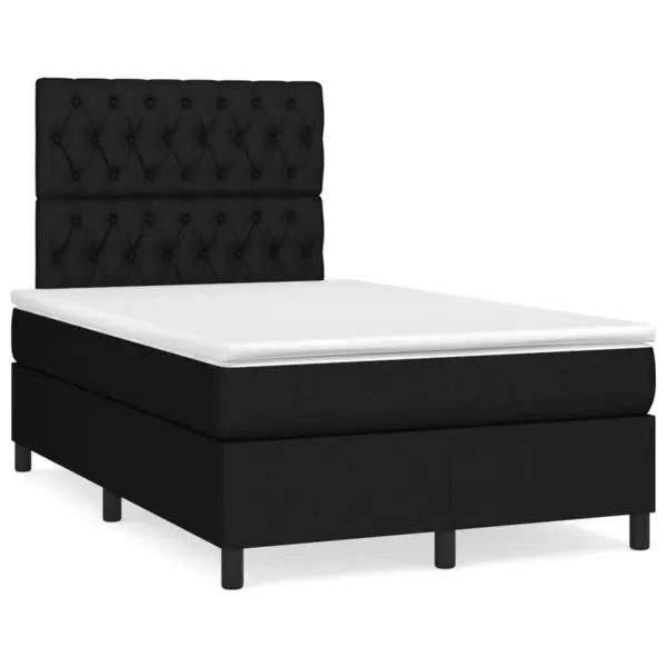 Gossi pat box spring cu saltea, negru, 120x190 cm, catifea