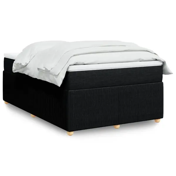 Gossi pat box spring cu saltea, negru, 120x190 cm, catifea