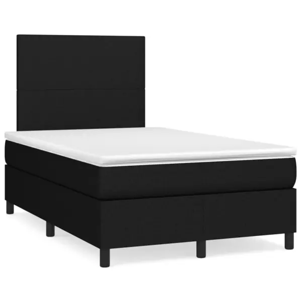 Gossi pat box spring cu saltea, negru, 120x190 cm, catifea