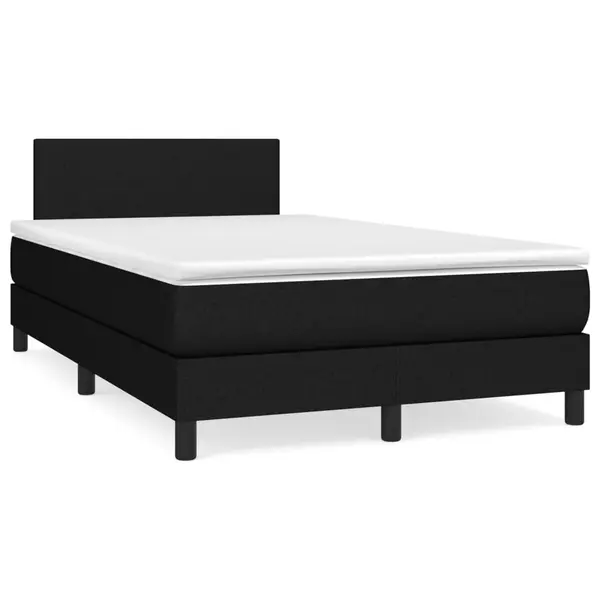 Gossi pat box spring cu saltea, negru, 120x190 cm, catifea