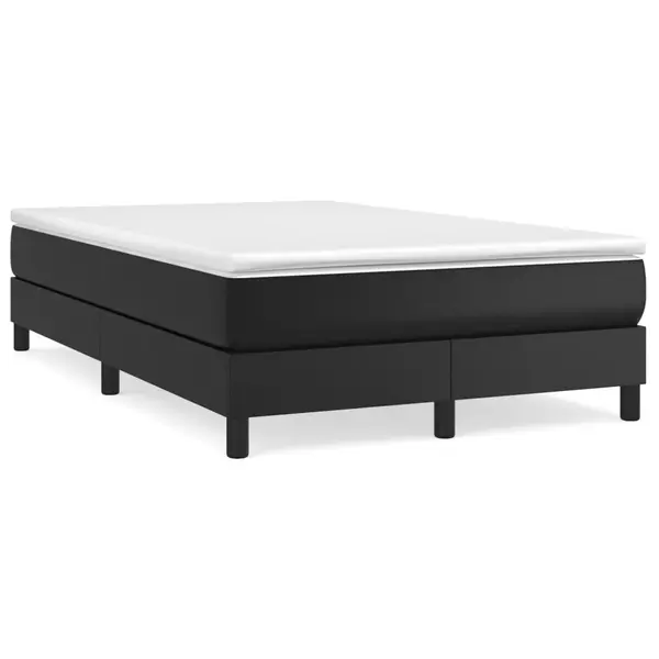 Gossi pat box spring cu saltea, negru, 120x190 cm, piele ecologica