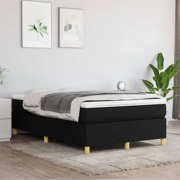 Gossi pat box spring cu saltea, negru, 120x200 cm, textil