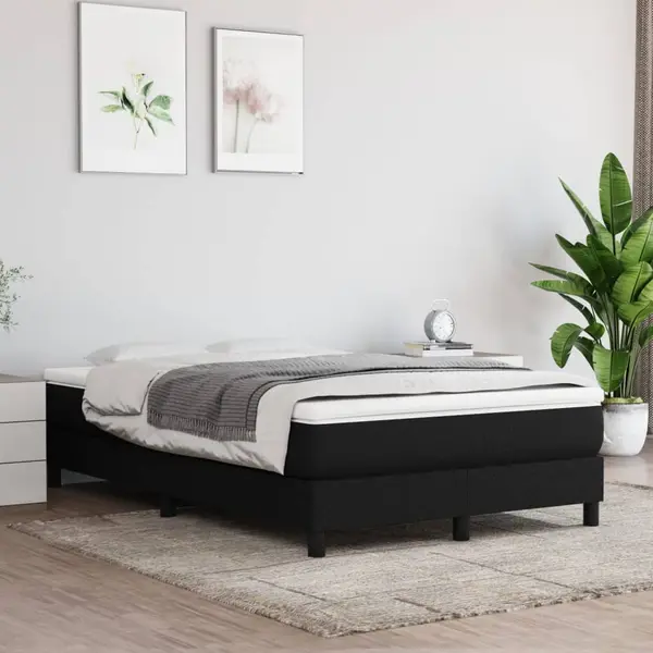 Gossi pat box spring cu saltea, negru, 120x200 cm, textil