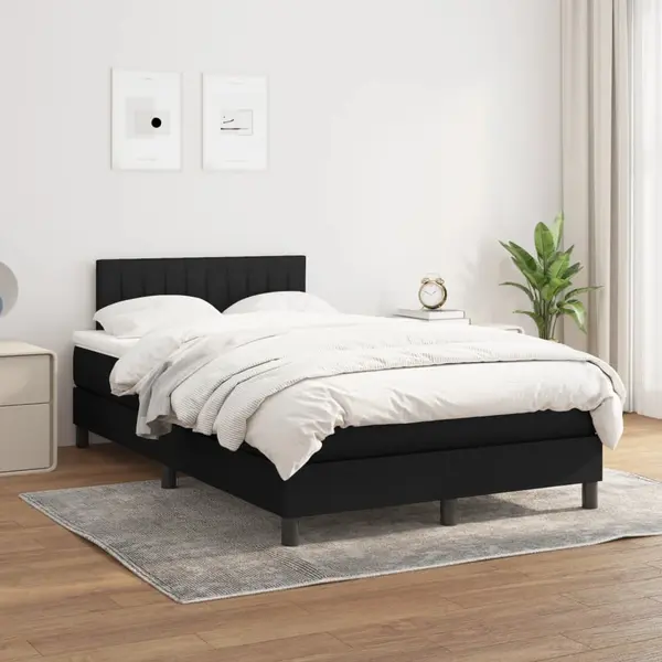 Gossi pat box spring cu saltea, negru, 120x200 cm, textil