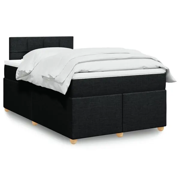 Gossi pat box spring cu saltea, negru, 120x200 cm, textil