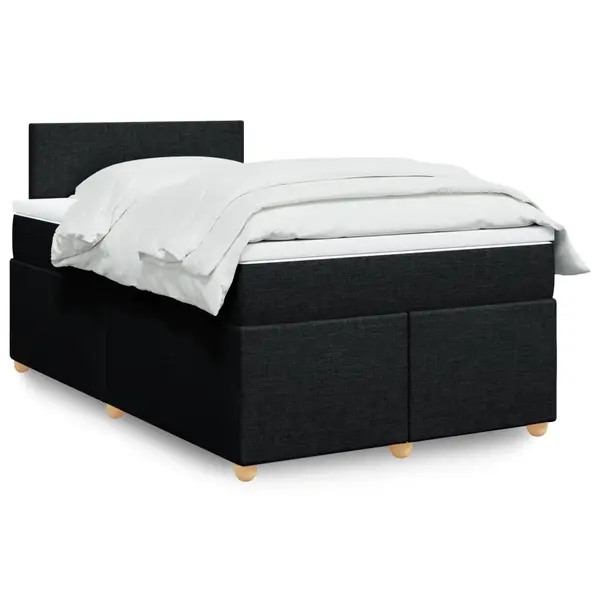 Gossi pat box spring cu saltea, negru, 120x200 cm, textil