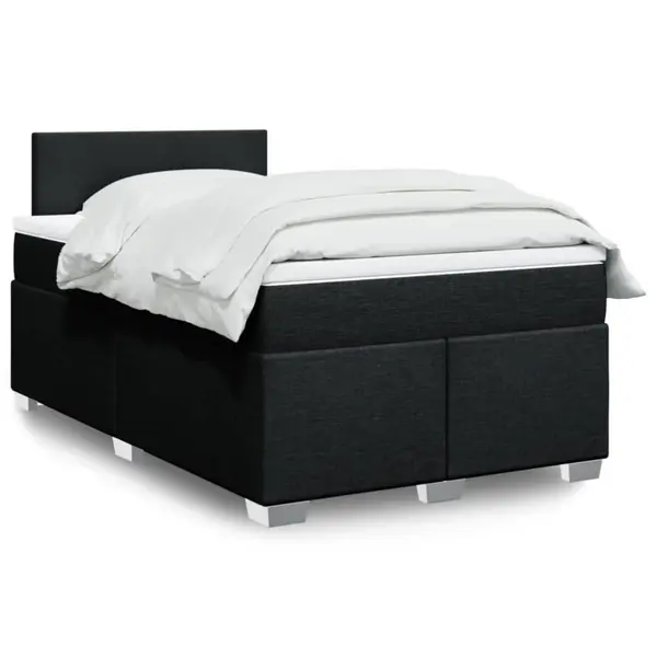 Gossi pat box spring cu saltea, negru, 120x200 cm, textil