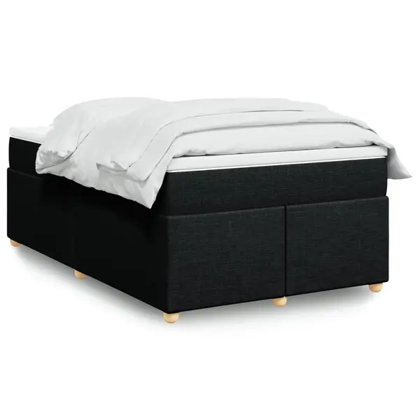 Gossi pat box spring cu saltea, negru, 120x200 cm, textil