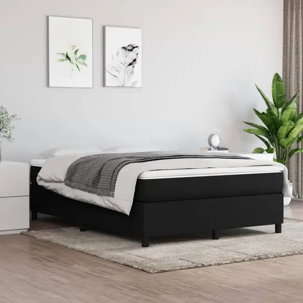 Gossi pat box spring cu saltea, negru, 140x200 cm, textil