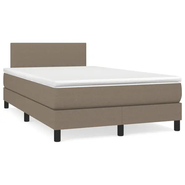 Gossi pat box spring cu saltea, taupe, 120x190 cm material textil