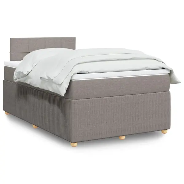 Gossi pat box spring cu saltea, taupe, 120x190 cm material textil
