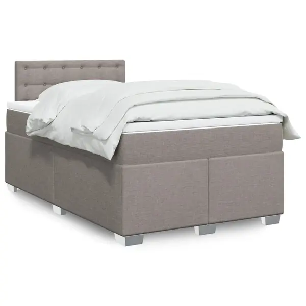 Gossi pat box spring cu saltea, taupe, 120x190 cm material textil
