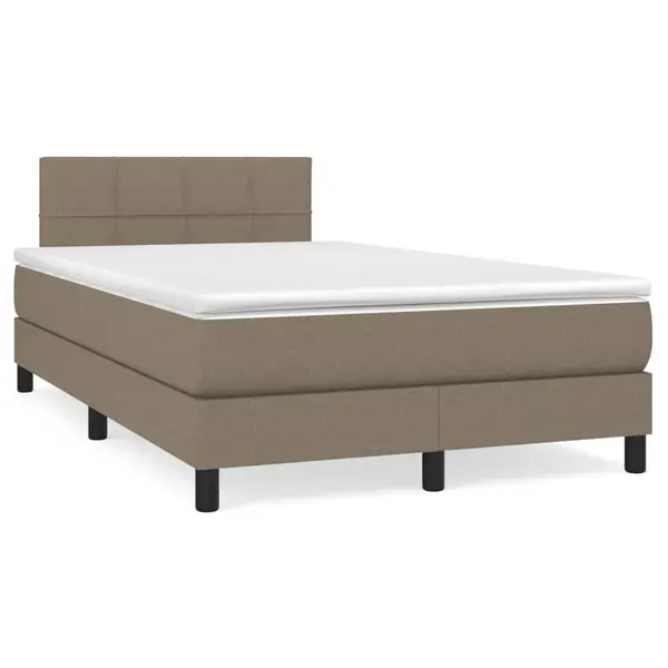 Gossi pat box spring cu saltea, taupe, 120x190 cm material textil