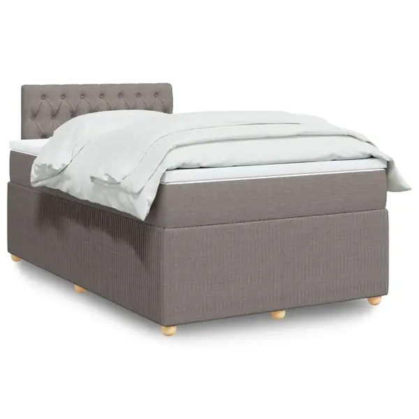 Gossi pat box spring cu saltea, taupe, 120x190 cm material textil