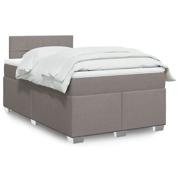 Gossi pat box spring cu saltea, taupe, 120x190 cm material textil
